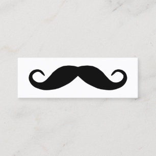 Svart Handlebar Mustasch Mini Visitkort