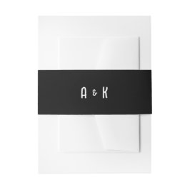 Svart Handritad Illustration Minimalistisk Bröllop Band För Inbjudningskort