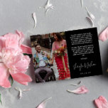 Svart handskript Photo Bröllop Tack<br><div class="desc">Romantic bröllop tackar dig för att du har tryckt med två av dina bröllop-foton,  en mindre på ena sidan och en större på den andra sidan. Tack i ett modernt handskript,  även i namn,  med ett tryckt tack som står ovan.</div>