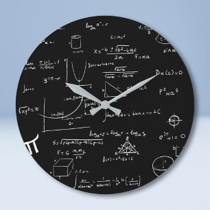 Svart handskriven matematekvation stor klocka
