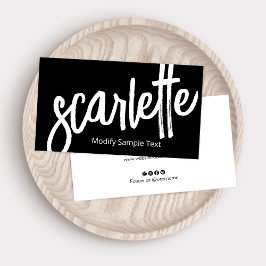 Svart handskrivet penselskript för coola visitkort