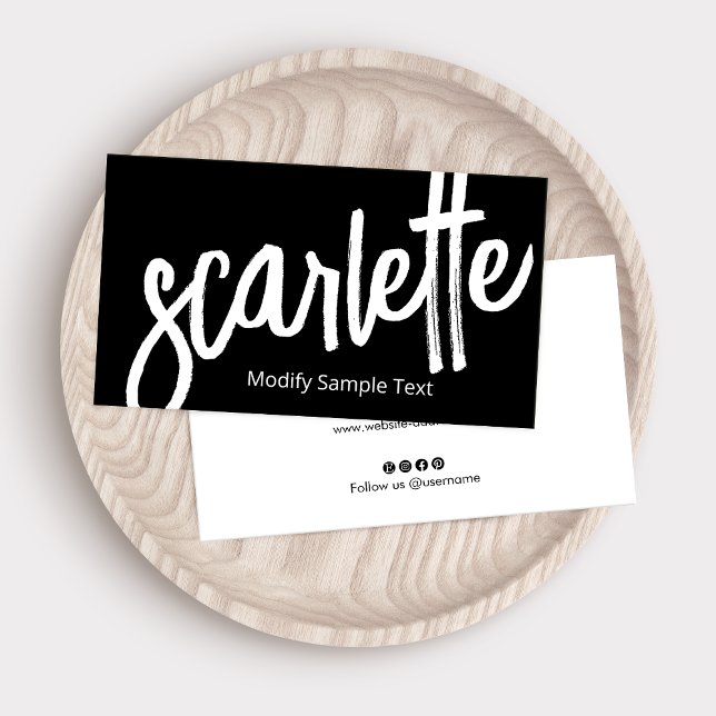 Svart handskrivet penselskript för coola visitkort (Skapare uppladdad)