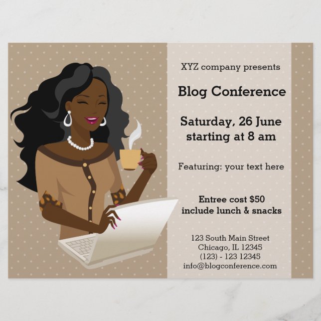 Svart hår från karriärkvinna reklamblad (Framsidan)