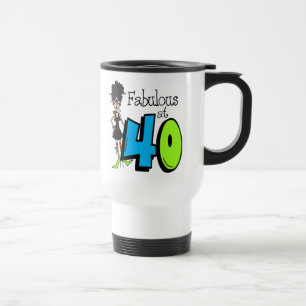 Svart hår som är sagolikt på födelsedag 40 resemugg
