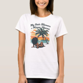 Svart Hår Sommar Strand Afro Anpassad T-Shirt