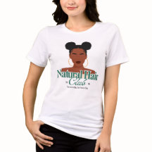 Svart hår "Space Buns" frisyr anpassad t-shirt