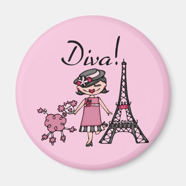 Svart hårDiva Magnet (Framsidan)