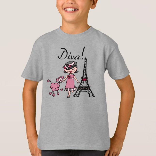 Svart hårDiva T-shirt (Framsida)