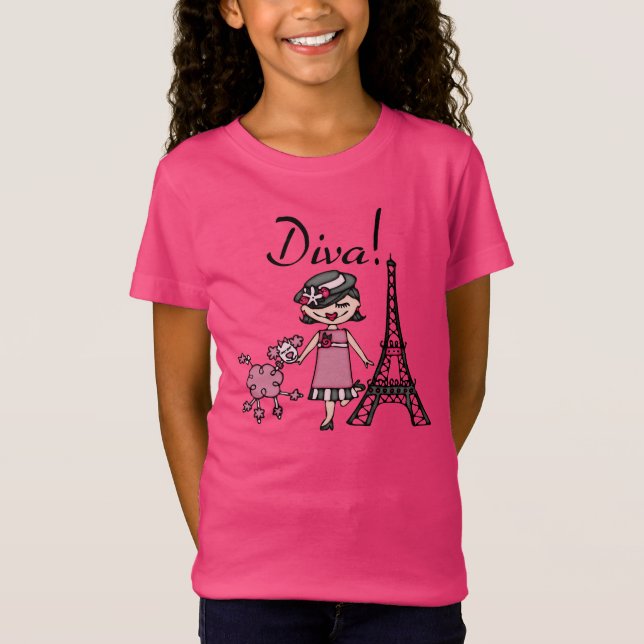 Svart hårDiva T-shirt (Framsida)
