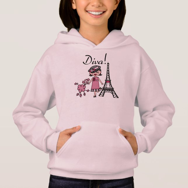 Svart hårDiva T-shirt (Framsida)