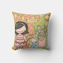 Svart hårflicka Lemonade Pillow Kudde