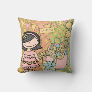 Svart hårflicka Lemonade Pillow Kudde