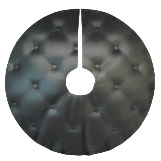 Svart härligt läder för romantiker julgransmatta borstad polyester