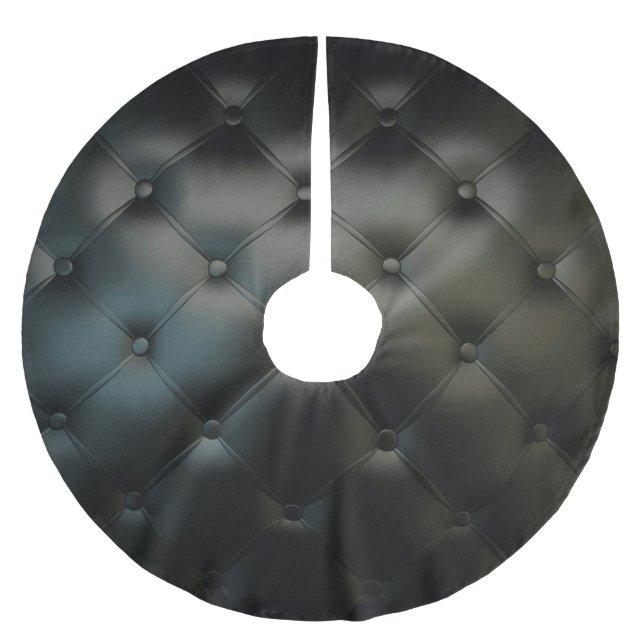 Svart härligt läder för romantiker julgransmatta borstad polyester (Framsidan)