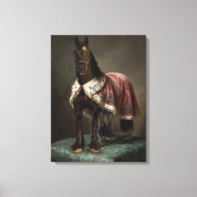 Svart häst Friesian - Inrullad Canvas (Framsida)