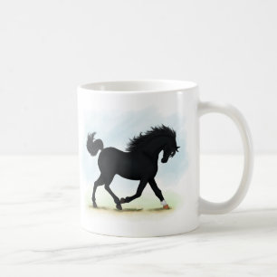 Svart häst med Star & Sock (Black Beauty) Kaffemugg