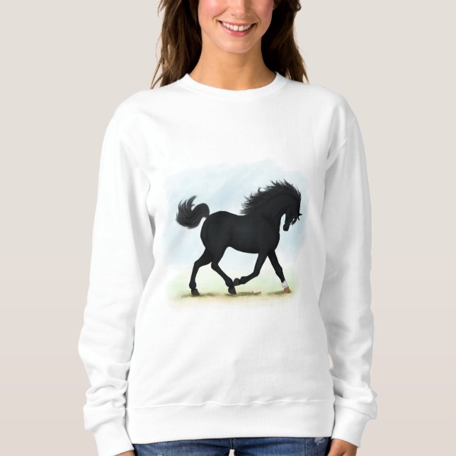 Svart häst med Star & Sock (Black Beauty) T Shirt (Framsida)