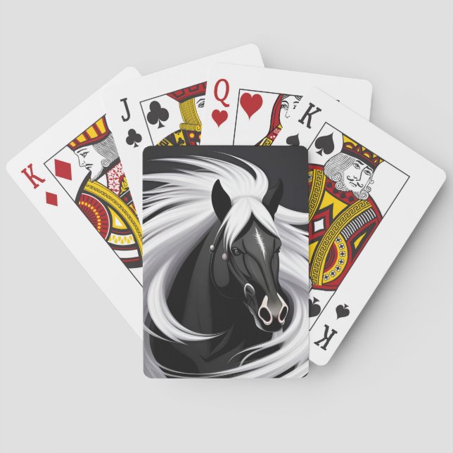 Svart Häst Poker Present För Kortspelare Casinokort (Baksidan)