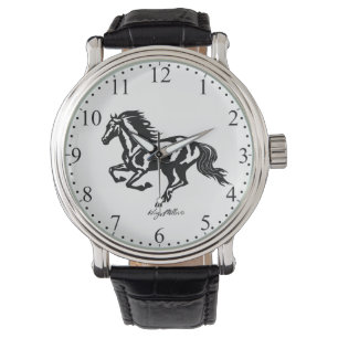 Svart häst Silhouette Armbandsur