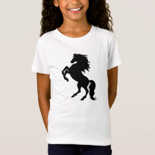 Svart häst som fostrar - flicka Bella inpassad T Shirt