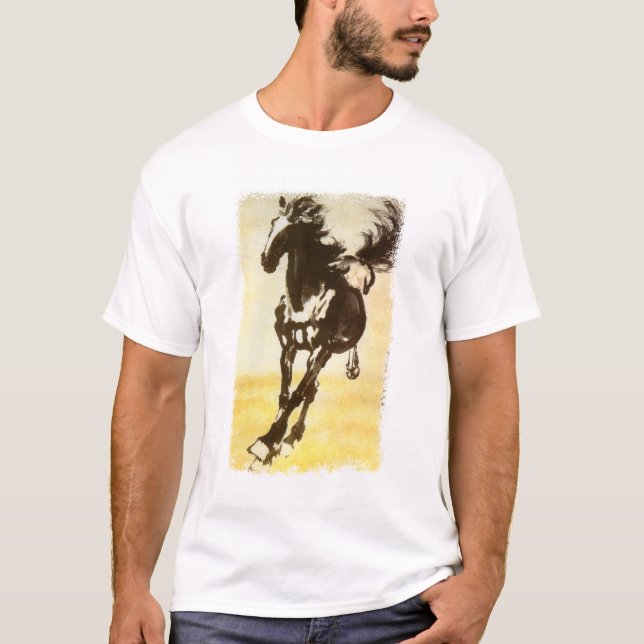 Svart häst t-shirt (Framsida)