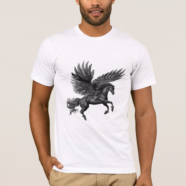 svart häst t shirt (Framsida)