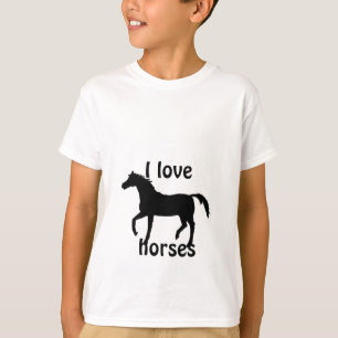 Svart hästbarntshirt t shirt