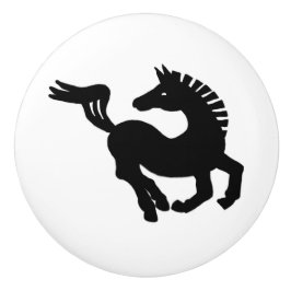 Svart hästgalloping knopp