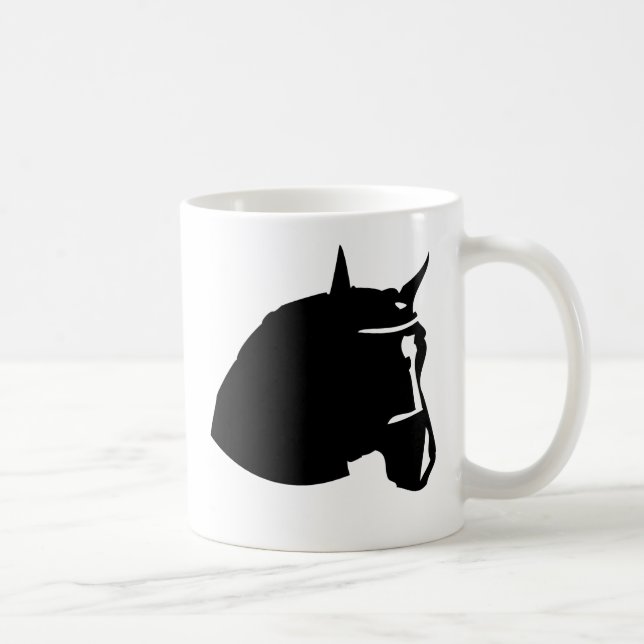 svart hästhuvud kaffemugg (Höger)