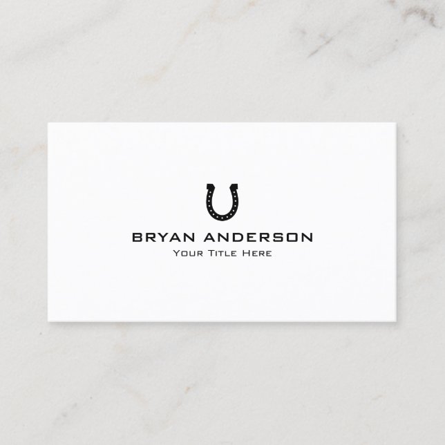 Svart hästskovisitkort visitkort (Framsida)