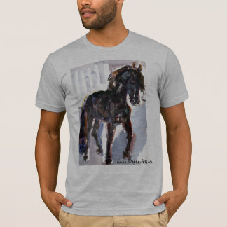 Svart hästvattenfärg t shirt