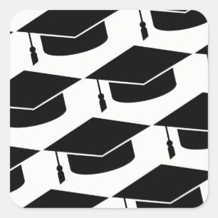 svart hatt/hatt av studenten fyrkantigt klistermärke