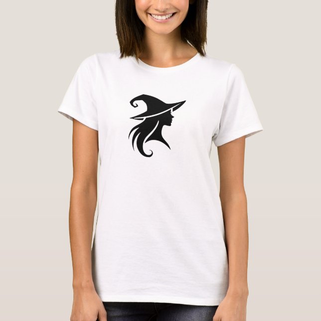 Svart hatt häxa Wicca häxor Halloween T Shirt (Framsida)