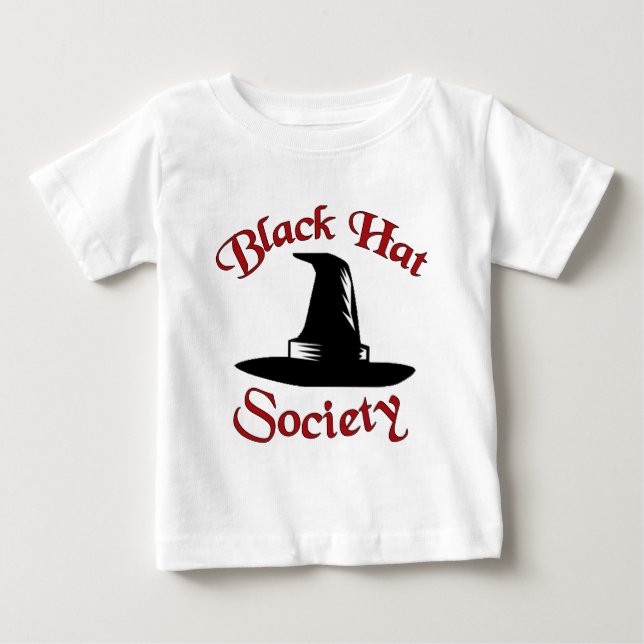 Svart hattsamhälle tee shirt (Framsida)