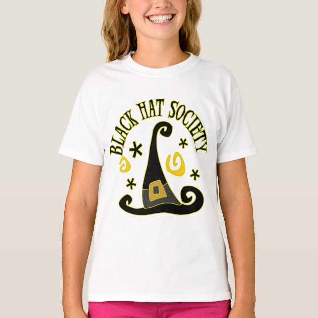 Svart hattsamhälleT-tröja T Shirt (Framsida)