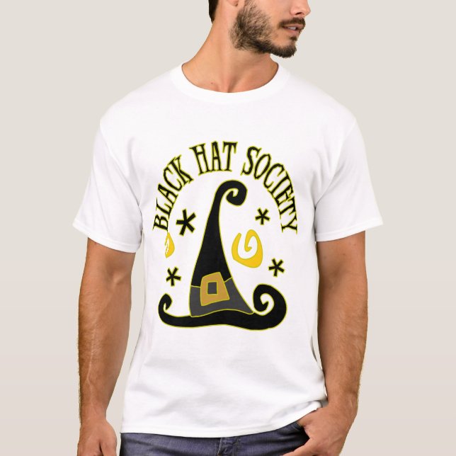 Svart hattsamhälleT-tröja T Shirt (Framsida)
