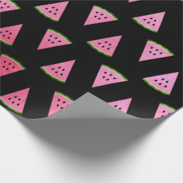 Svart havmelonfrukter, svart rosa ros presentpapper