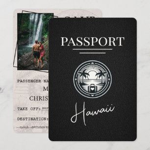 Svart Hawaii Passport sparar datum Spara Datumet