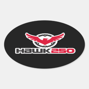 Svart hawk 250-Logotyps bakgrundsoval-etikett Ovalt Klistermärke
