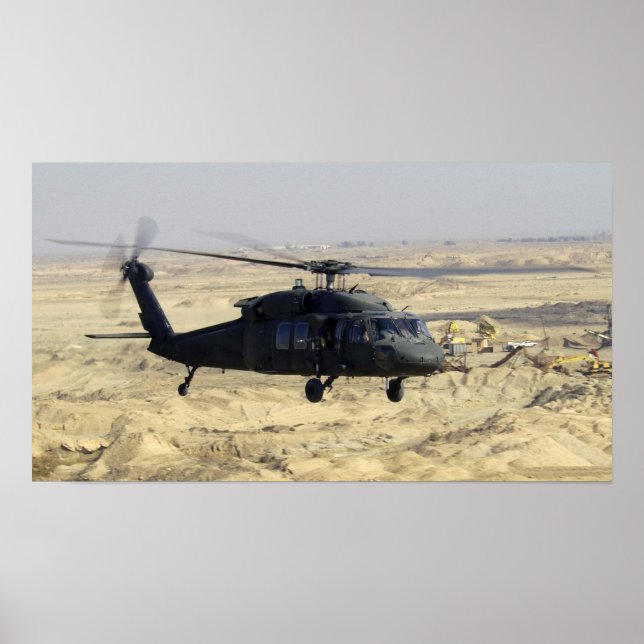 Svart hawk Helicopter Poster (Framsidan)