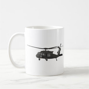 Svart Hawk UH-60 militär helikopter Kaffemugg