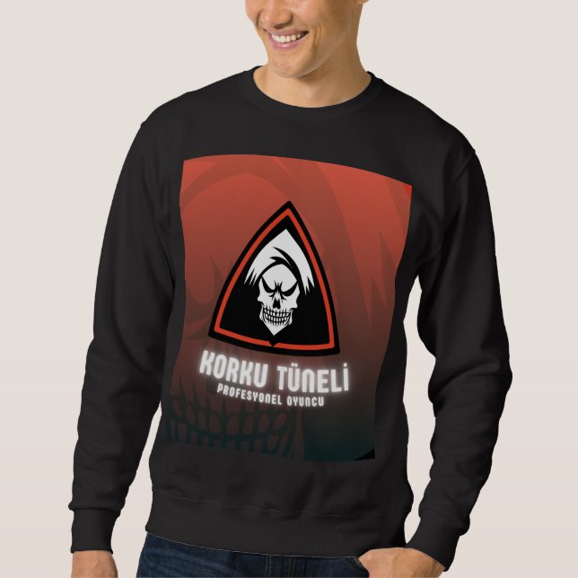 Svart helärmad t-shirt med design lång ärmad tröja (Framsida)