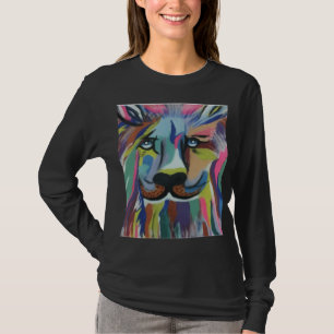 Svart helärmad t-shirt med lejon design