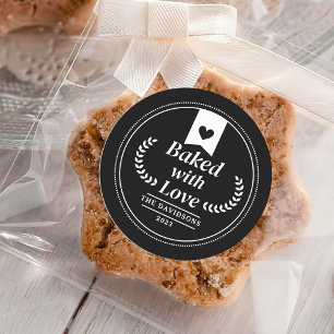 Svart Helgdag Baking Gift Runt Klistermärke