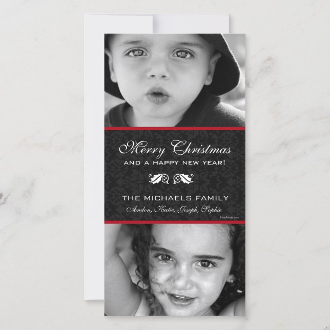 Svart Helgdag-kort Julkort (Framsida)