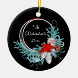 Svart Helgdag Personlig Julgransprydnad Keramik