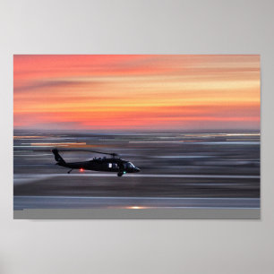 Svart helikopter för hök UH-60 Poster
