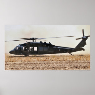 Svart helikopter för hök UH-60 Poster