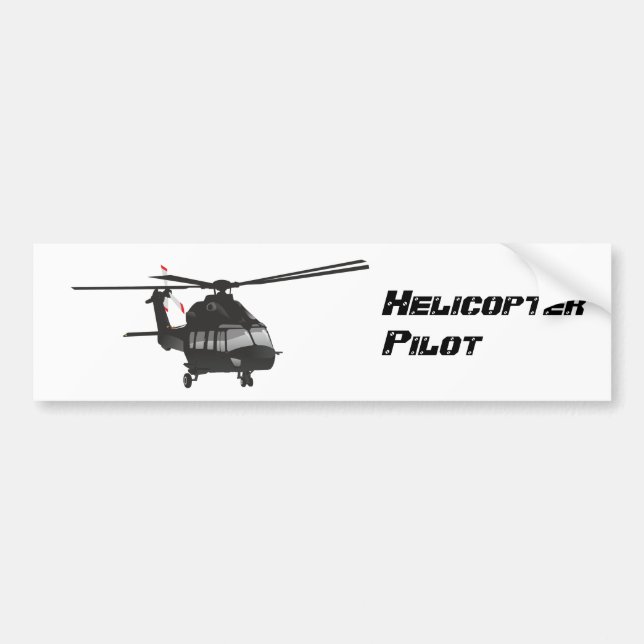 Svart helikoptermärke bildekal (Framsidan)