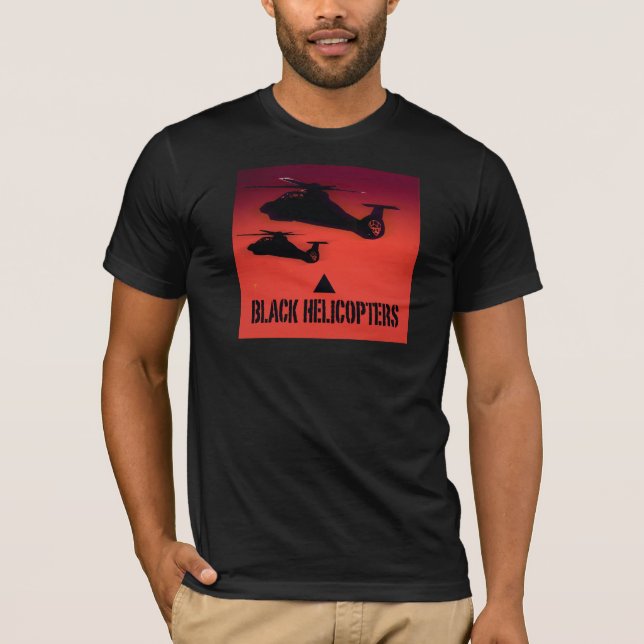 Svart helikoptrar tee shirt (Framsida)